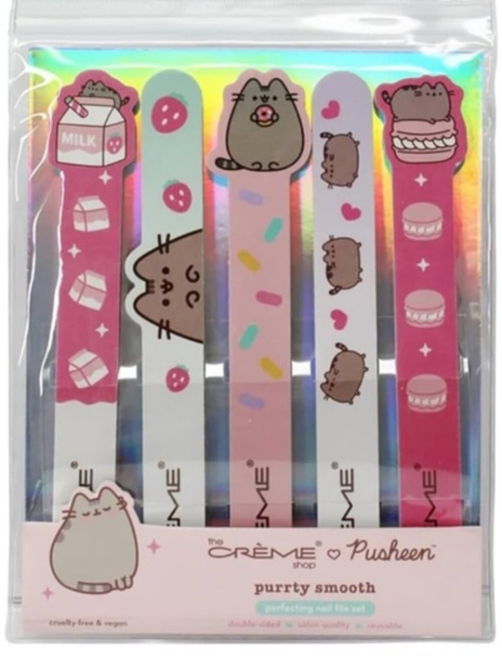 The Crème Shop X Pusheen Purrity Smooth Perfecting Nail File Set, (5 Nail files)